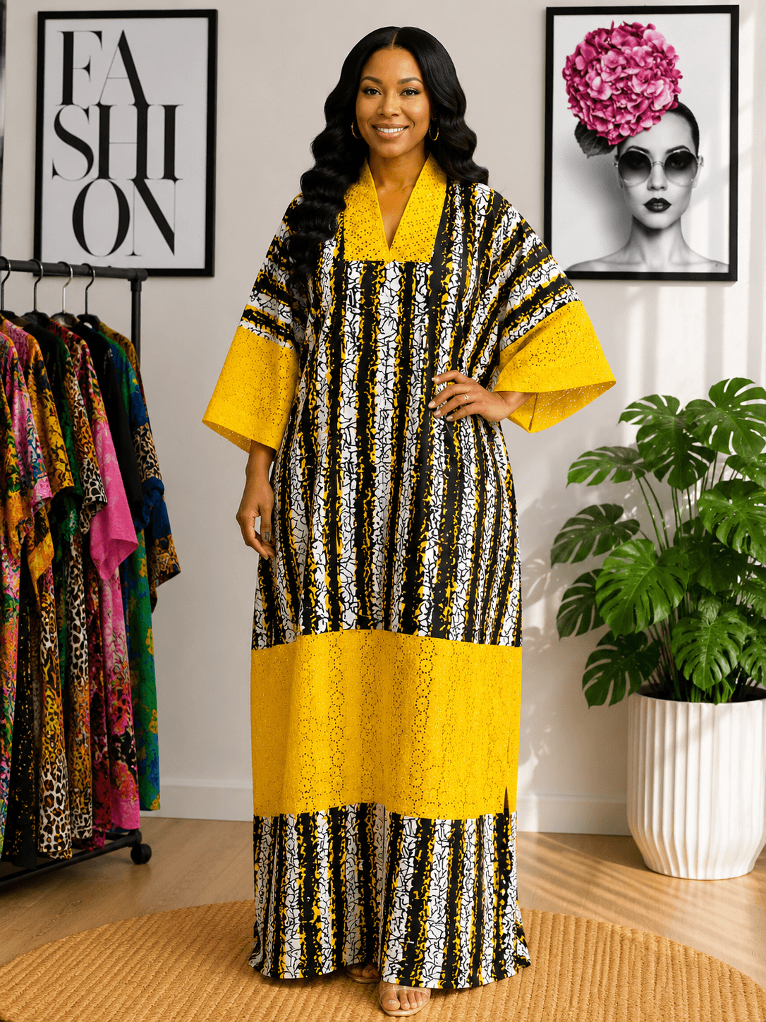 Ankara Long Lace Gown